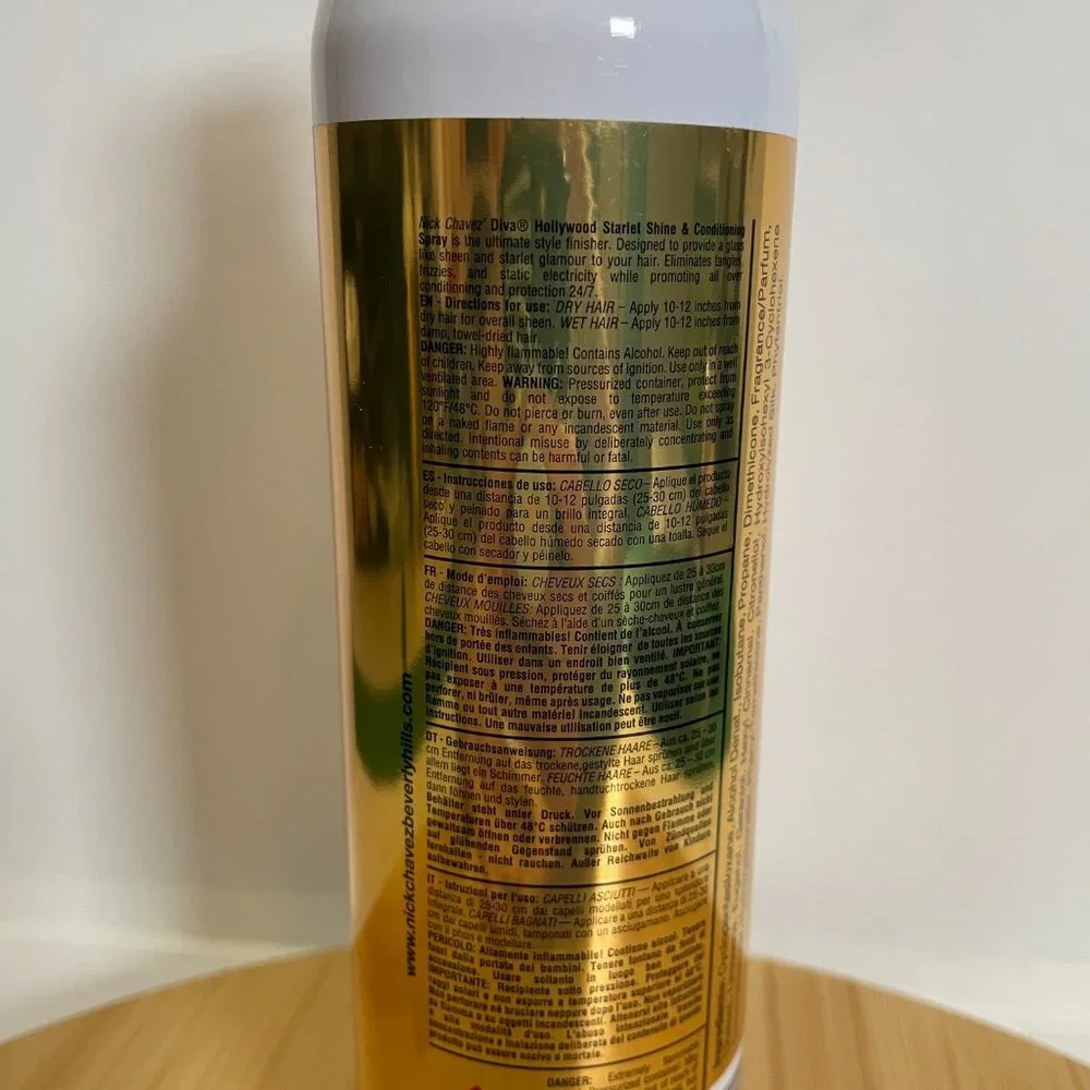 Nick Chavez Diva Hollywood Starlet Ultimate Shine & Conditioning Spray 10oz